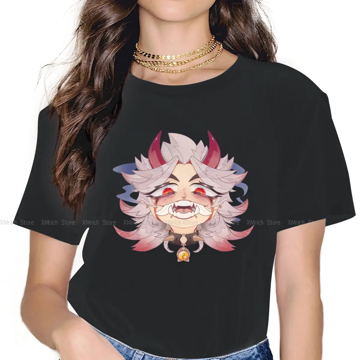 

Arataki Itto Evil Women Clothing Genshin Impact Game Graphic Female Tshirts Vintage Alternative Loose Tops Tee Kawaii Girls