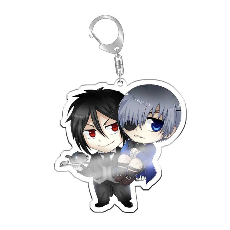 Брелки в стиле аниме черный Батлер двухсторонние прозрачные акриловые