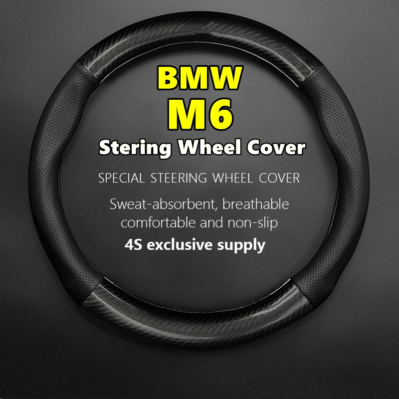 

PU Leather For BMW M6 Gran Coupe Steering Wheel Cover Genuine Leather Carbon 2006 2013 2014 2015