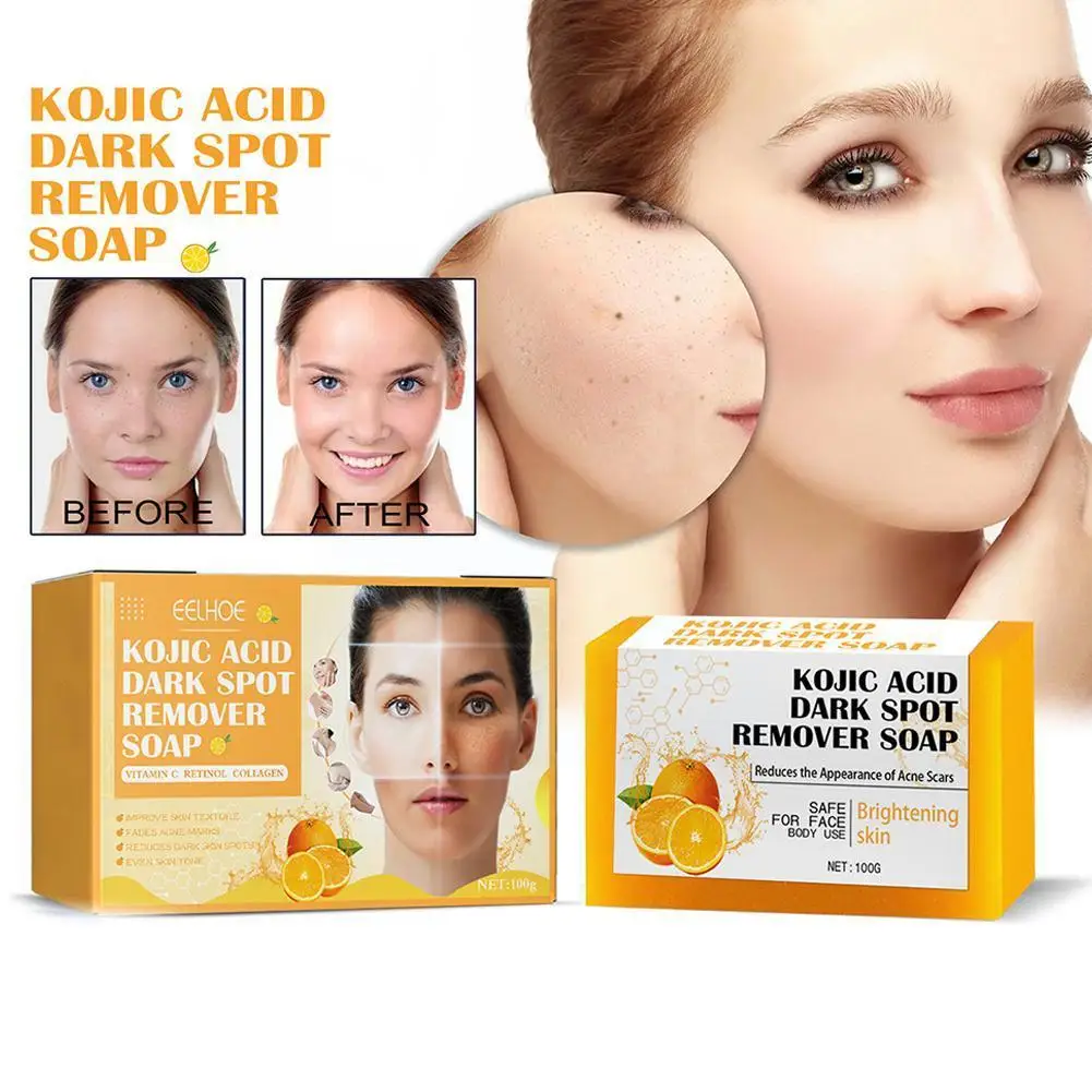 

100g Turmeric Kojic Acid Soap Remove Dark Spot Whitening Anti Brightening Moisturizing Skin Aging Circles Revitalize Deep C K8I0