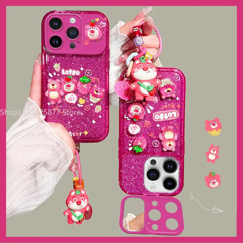 

Disney Toy Story Lotso Phone Case iPhone 14 13 12 11 Pro Max 6p 7p 8p XS Cartoon Cute All Inclusive Protective Cover With Mirror
