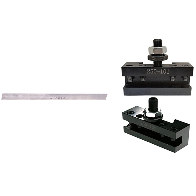 

1 Pcs 3 Mm X 12 Mm X 200 Mm Blades Lathe HSS Bit & 1 Set 250-101 250-102 Turning And Facing Holder Quick Change Tool