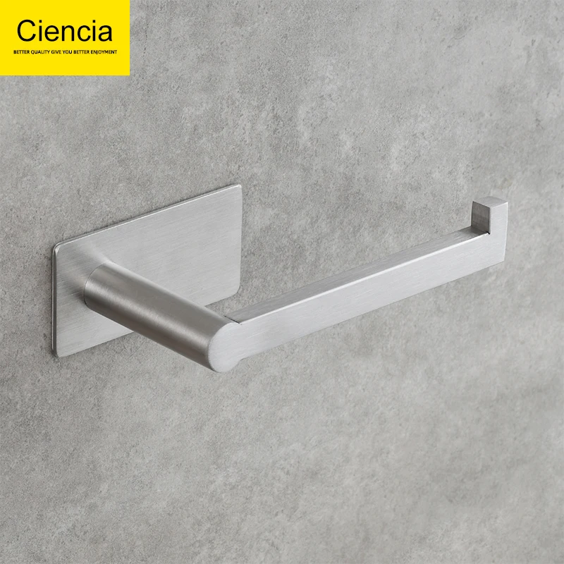 304 Stainless Steel No Drilling Paper Towel Rack Toilet  Hol
