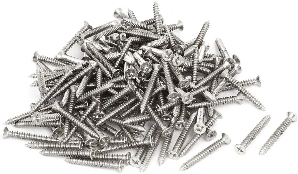 

Keszoox M3 x 25mm Phillips Flat Head Self Tapping Screws Silver Tone 180pcs