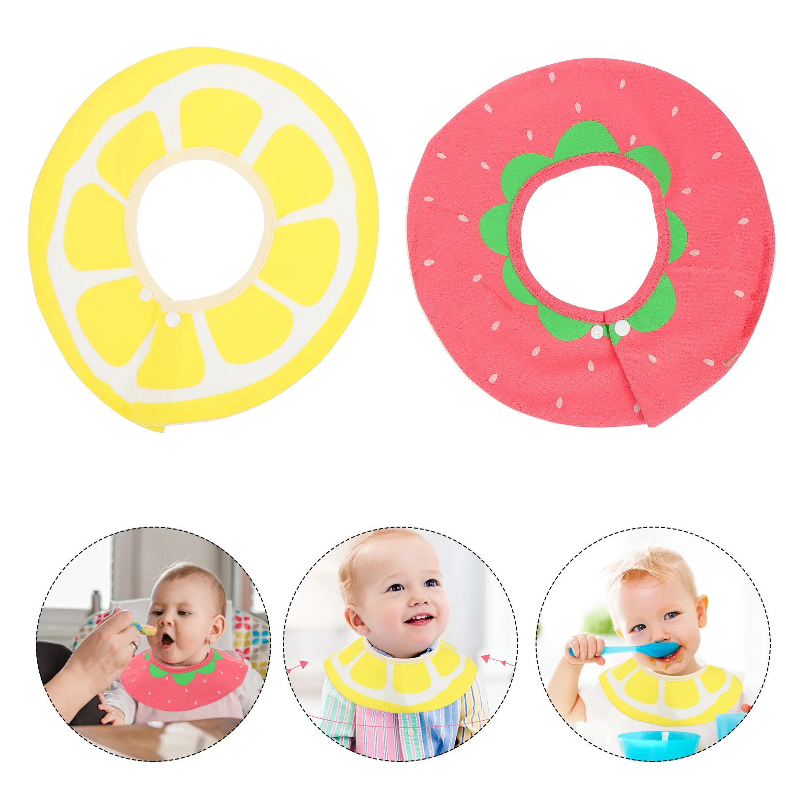 

2Pcs Safe Teething Bibs Infant Feeding Bibs 360-Degree Bibs