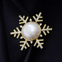 snowflake magnet seamless brooch free perforation mens and womens suit accessories pin fashion anti lighting buckle