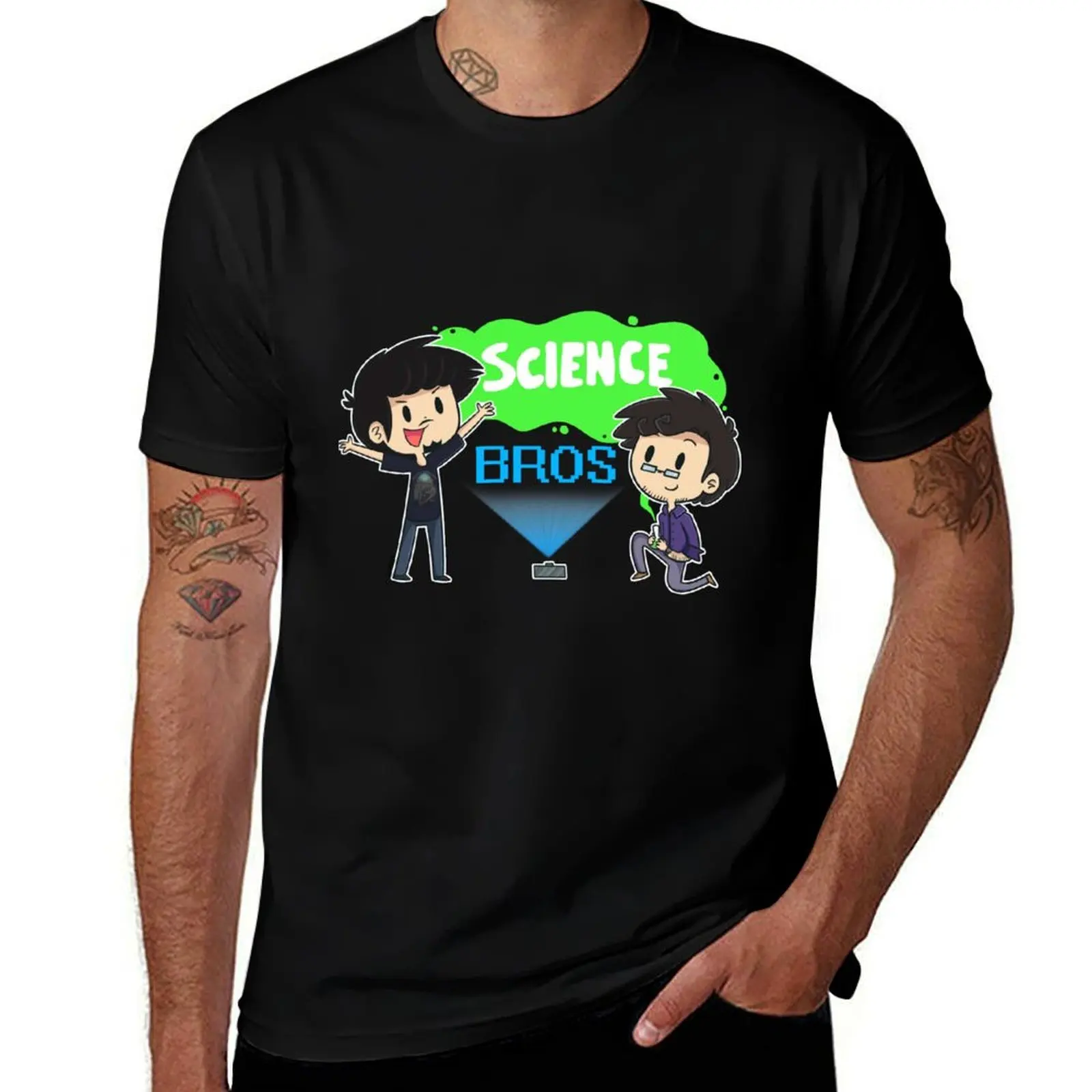 Фото Футболка Science Bros the Sequel, мужские футболки, хлопковая футболка, персонализированная футболка, мужская хлопковая футболка №1