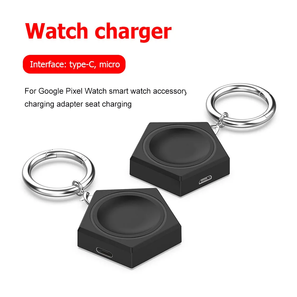 

Wireless Charging Dock with Keychain for Google Pixel Watch 1000MA Fast Charger Cradle Replacement Smart Watch Accessories