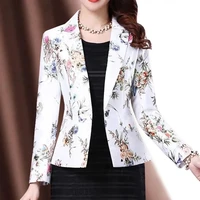 2022 spring suit jacket womens summer new temperament ladies korean version one button jacquard slim short top women blazer ele