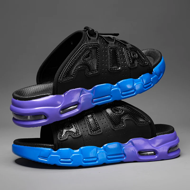 Шлепанцы большого размера летние трендовые мужские спортивные пляжные сандалии