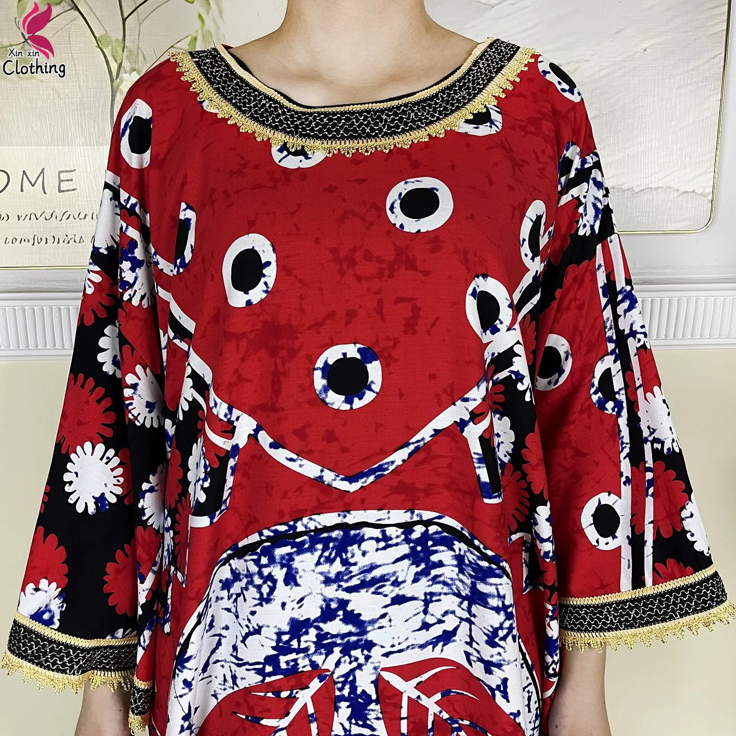 2024 африканская Абая для женщин Дашики Дубай новый хлопок с рукавами летучая мышь