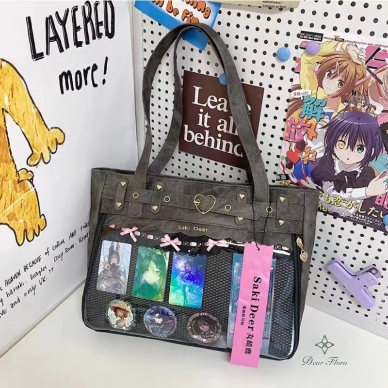 Y2k Уличная одежда для девочек сумки Ita крутая прозрачная сумка на плечо большой