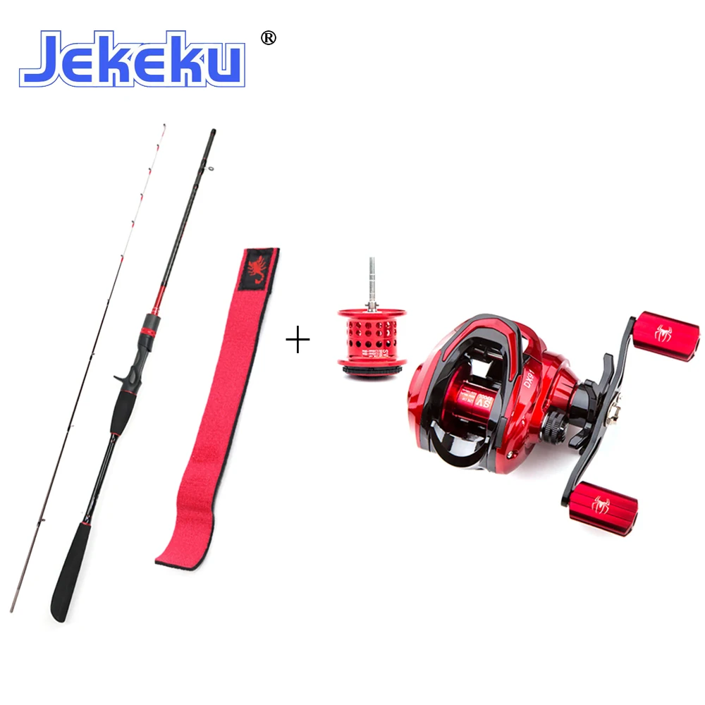 

JEKEKU NEW Rod Comb Squid Jigging Rod and Baitcasting Fishing Wheel Magnetic and Centrifugal Brake System 18+1 BB Max Drag 8kg