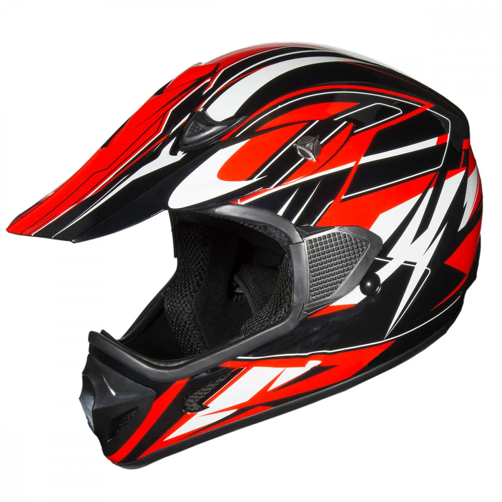 

Мотокросс ATV внедорожник RX1 открытое лицо шлем в горошек одобрено-Красный-маленький