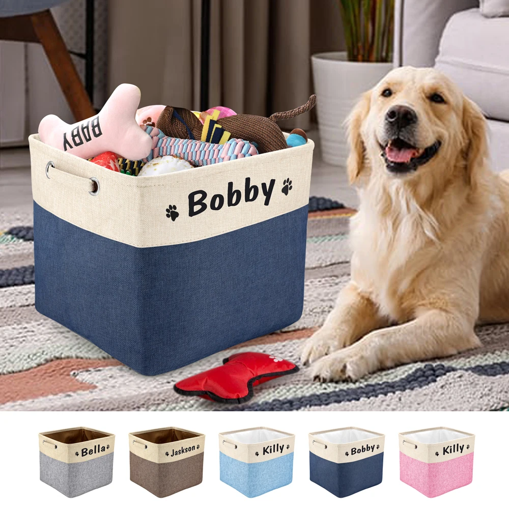 

Personalized Dog Toy Storage Bins Pet Toy Dog Accessories Storage Bin Organizer Storage Basket For Pet Toys Blankets Leash Food