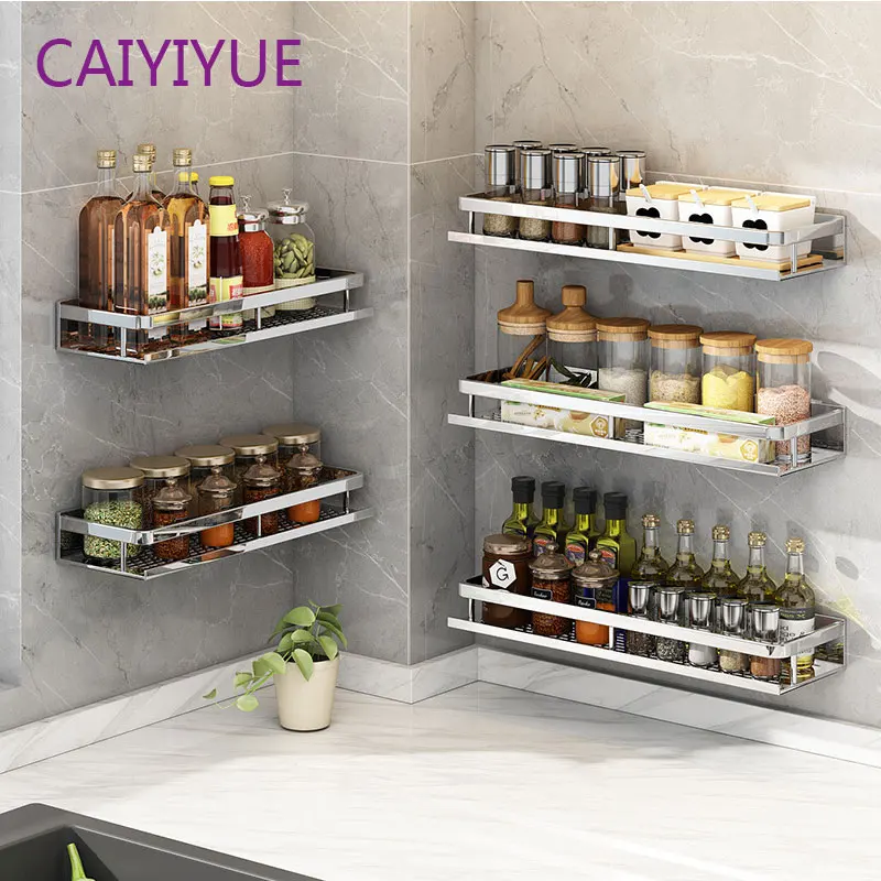 

Kitchen rack wall-mounted multi-function punch-free Bathroom Shelf Accessories Wall Mount Shower Shampoo Storage Shelves