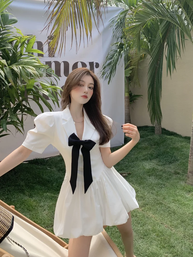 

Dress Women High Waist Sashes Dress long Sleeve Single-Breasted Bohemian GRAY22