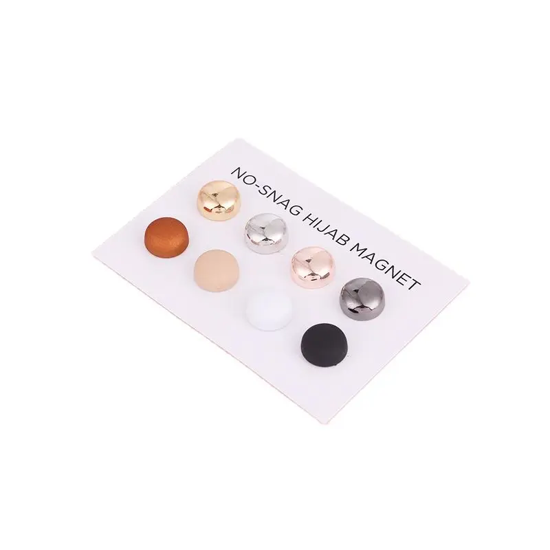

Luxury No Hole Pins Strong Metal Plating Magnetic Hijab Clip Safe Hijab Brooch For Muslim Scarf