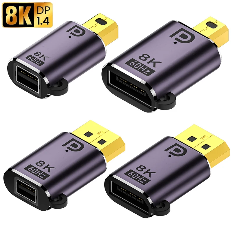 

Nku Displayport1.4 8K60Hz UHD Adapter Bi-Directional DP To Mini DP Male To Female Converter for Desktop PC TV Monitor Projector