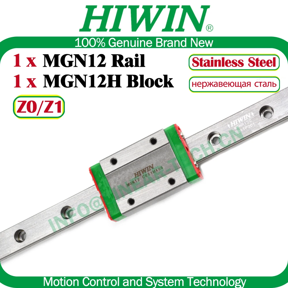 Фото HIWIN MGN12 Voron Z0 Z1 Попередняя нагрузка HIWIN MGN12H Линейная направляющая Rail 200 300 350 400 450 500 мм Блок каретки 3D-принтер Voron Новый №5