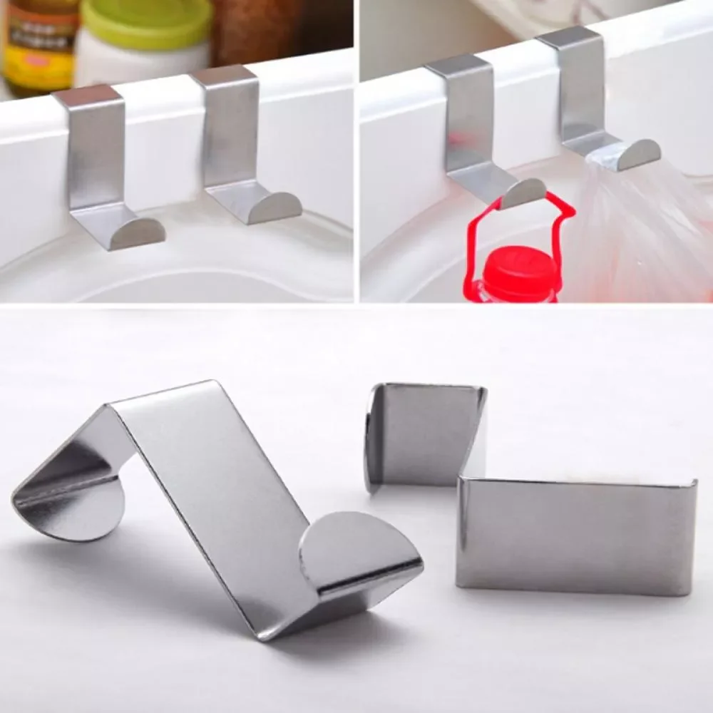 

door hanger hook Stainless steel Kitchen Hanger Holder Multi hook Cabinet Draw Over Door Hook Clothes bedroom bathroom