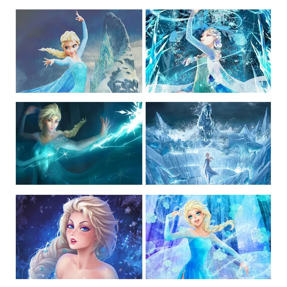 

Алмазная 5D картина «сделай сам», вышивка крестиком «холодная Снежная королева Анна», мультяшная вышивка, мультяшная Алмазная мозаика, карт...