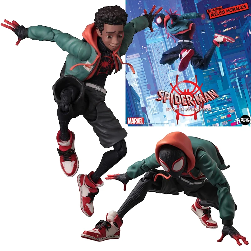

Newest Sentinel Sv-Action Animation Spider-Man: Into The Spider-Verse Miles Morales Limited 127Mm Collectible Figurnies Toys