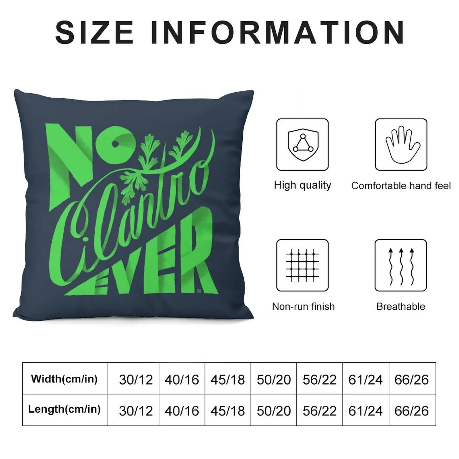 Фото No Cilantro Ever Throw Pillow роскошные диванные подушки Подушки подушка №3