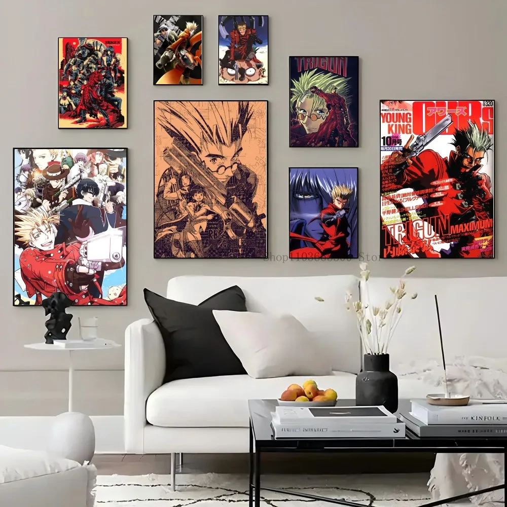 1 шт. аниме тригун плакат бумажная печать для дома гостиной спальни входа бара