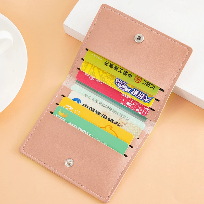 Женский Компактный Тонкий Держатель Для Карт Из Искусственной Кожи