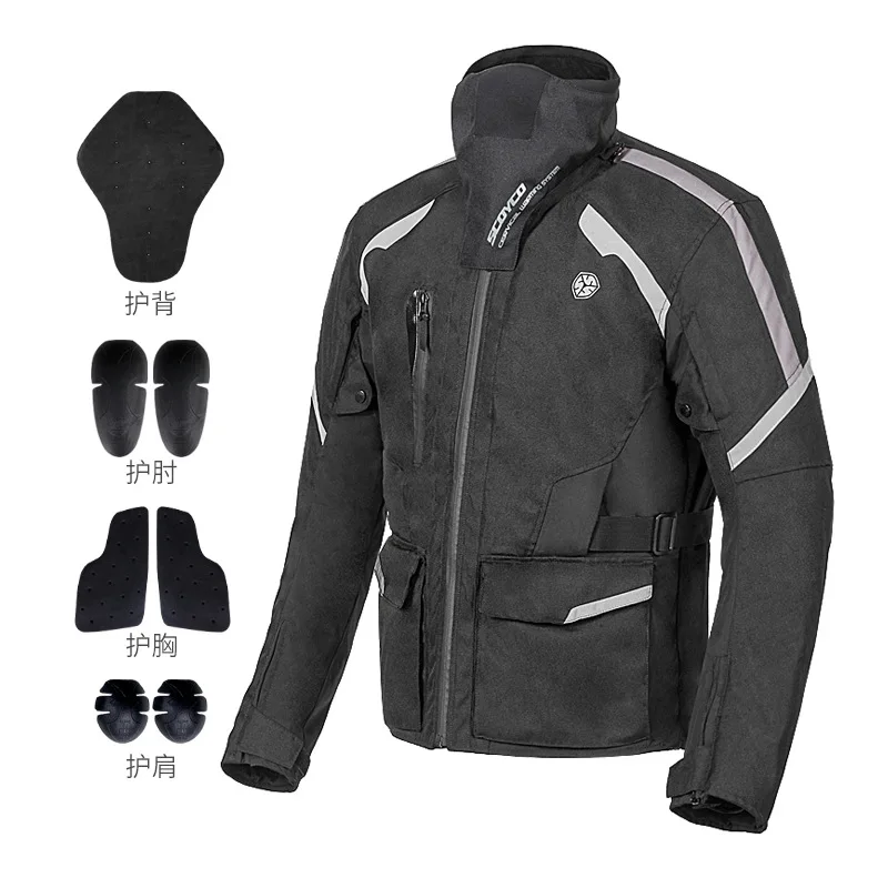 

SCOYCO Men Motorcycle Jacket Chaqueta Moto Waterproof Motocross Jacket Moto Jacket Clothing With Removeable Linner Protection