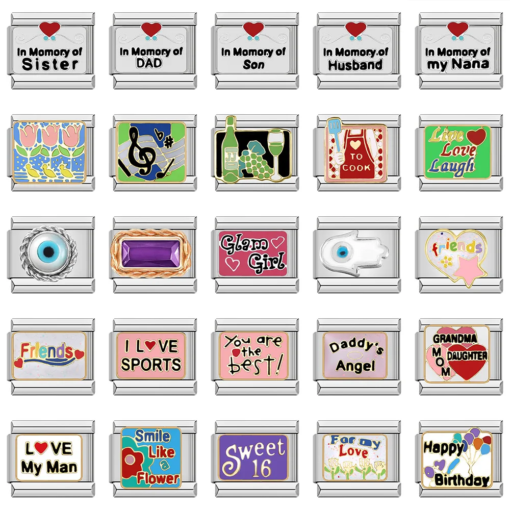 Hapiship, новинка 2023, модный шарм друга, папы, ангел, итальянские звенья, подходит для браслета 9 мм, ювелирные изделия из нержавеющей стали, DIY DJ608