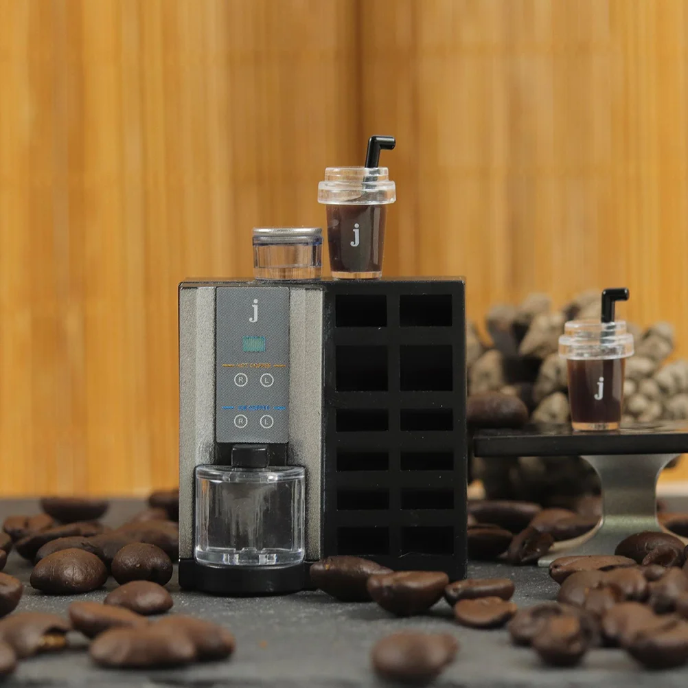 

House Decor Mini Coffee Machine Kitchen Model Household Cup Toy Plastic Decorative Scene Prop