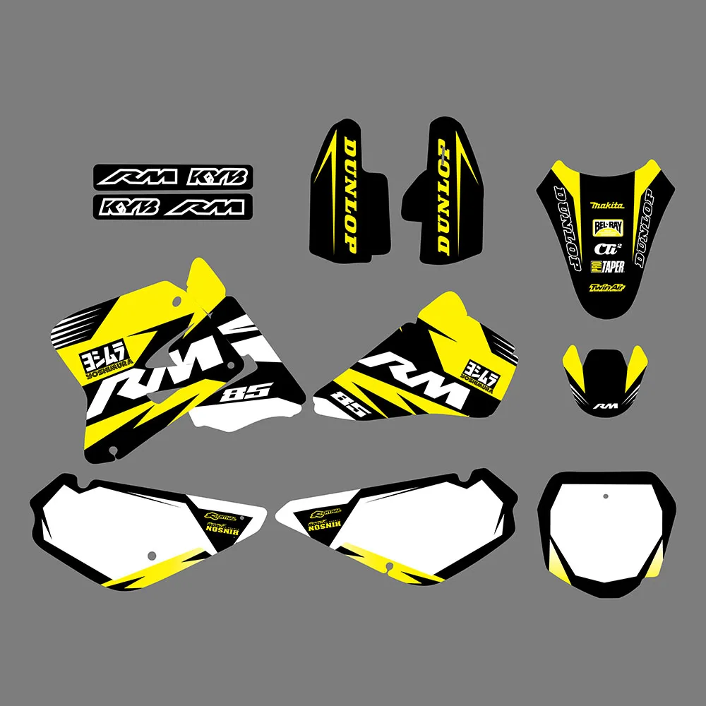 

NICECNC Motorcycle 1 set Team Background Graphic Sticker Decals Kit For Suzuki RM85 RM 85 2002-2012 2011 2010 2009 2008 2007