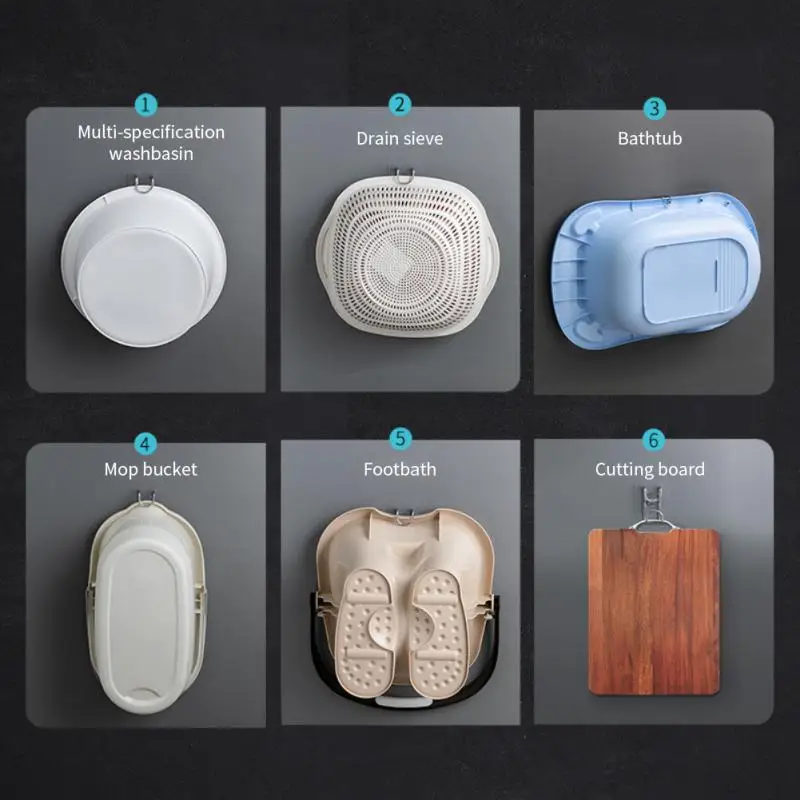 

Punch-Free installation Stainless Steel Washbasin Bathroom Basin Wall Mount Bathroom Strong Hook Kitchen Hanging Washbasin Hook