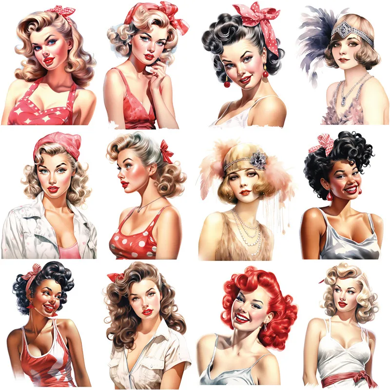 

Стикеры в стиле ретро для девочек, стикеры для рукоделия и скрапбукинга, детские игрушки, стикеры для рукоделия, Канцтовары