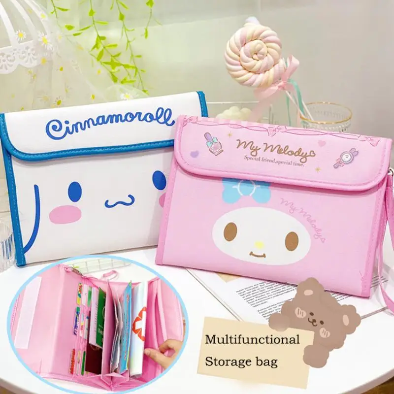 

Sanrio Hellokitty Mymelody Kuromi Purin BadBadtz-maru Cinnamoroll Multifunctional document storage bag cartoon card bag