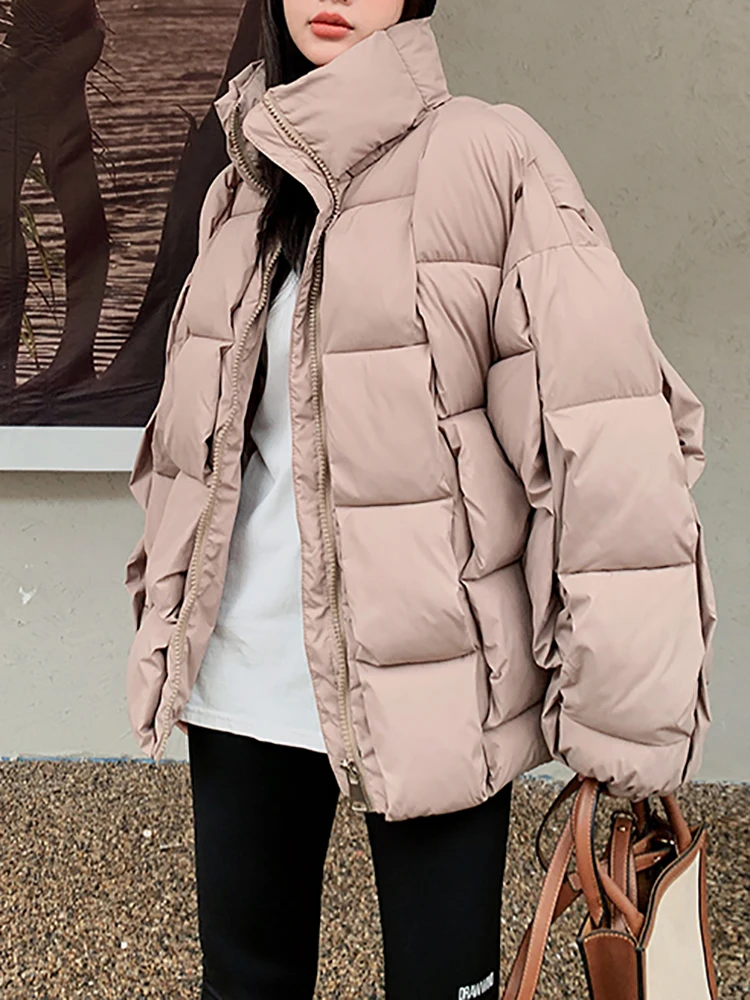 AOSSVIAO Winter Parkas for Women Autumn 2023 New Korean Fashion Oversized Coats Plaid Puffer Jacket Thicken Warm BF Outerwear