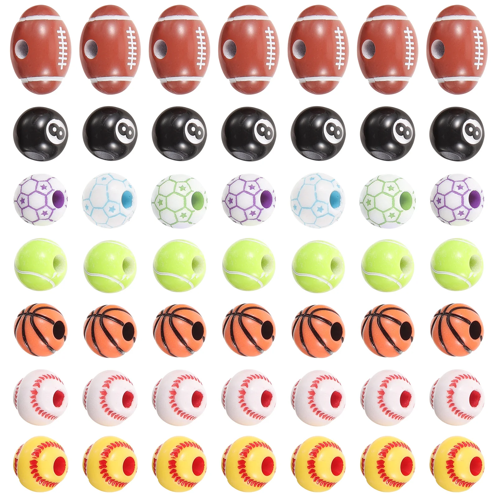 

350pcs Sports Ball Beads Loose Beads Spacer Beads for Diy Jewelry Making