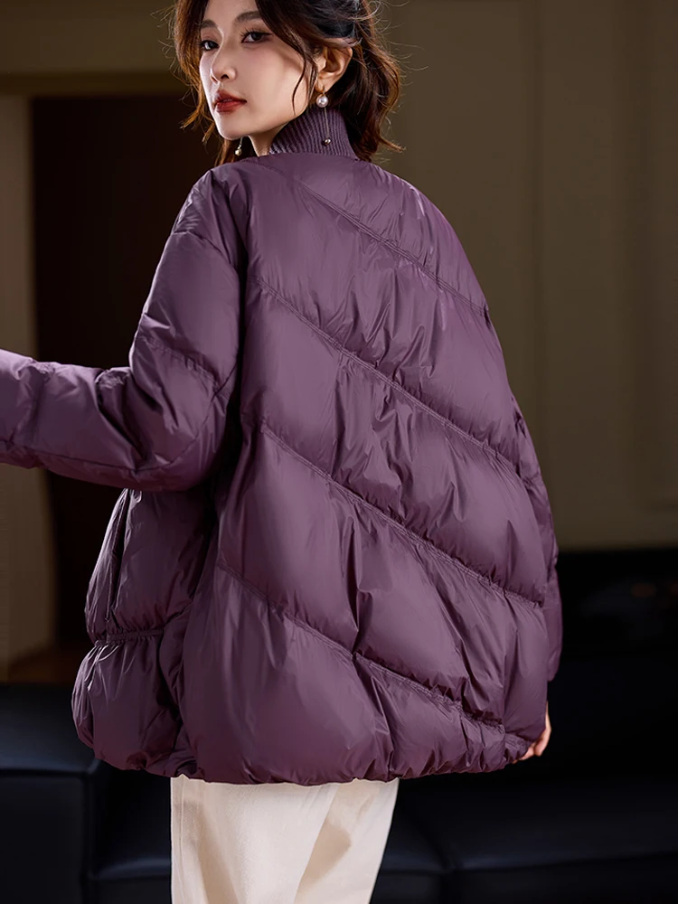 Модный утолщенный пуховик из простого дерева в стиле пэчворк женский зимний