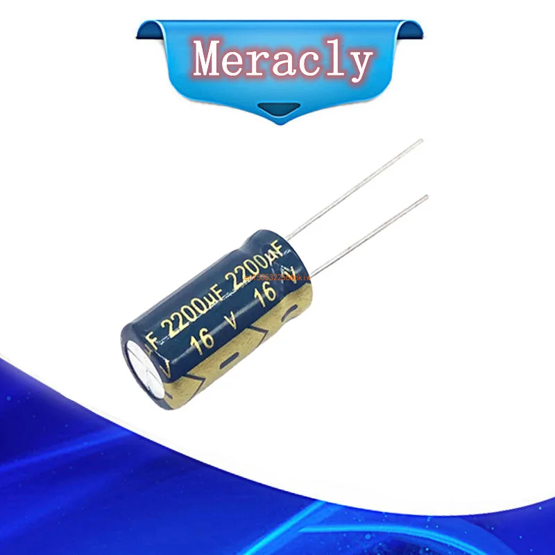 

5 - 100pcs/lot H202 2200uf 16V Low ESR/Impedance high frequency aluminum electrolytic capacitor size 10*20 16v 2200uf 20%