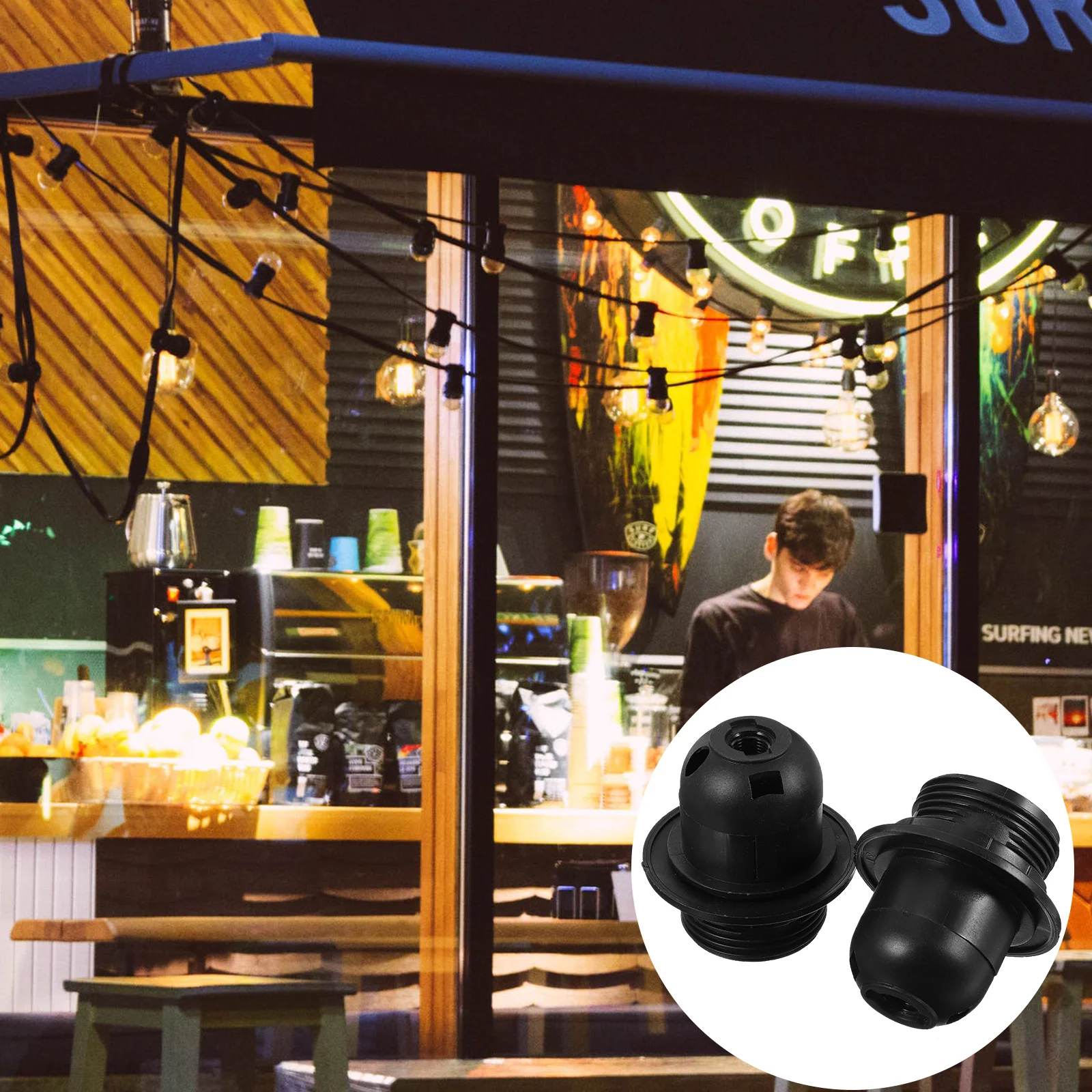 

4pcs Lamp Socket Replacement Outdoor Light Socket E27 Base Light Fixture Part