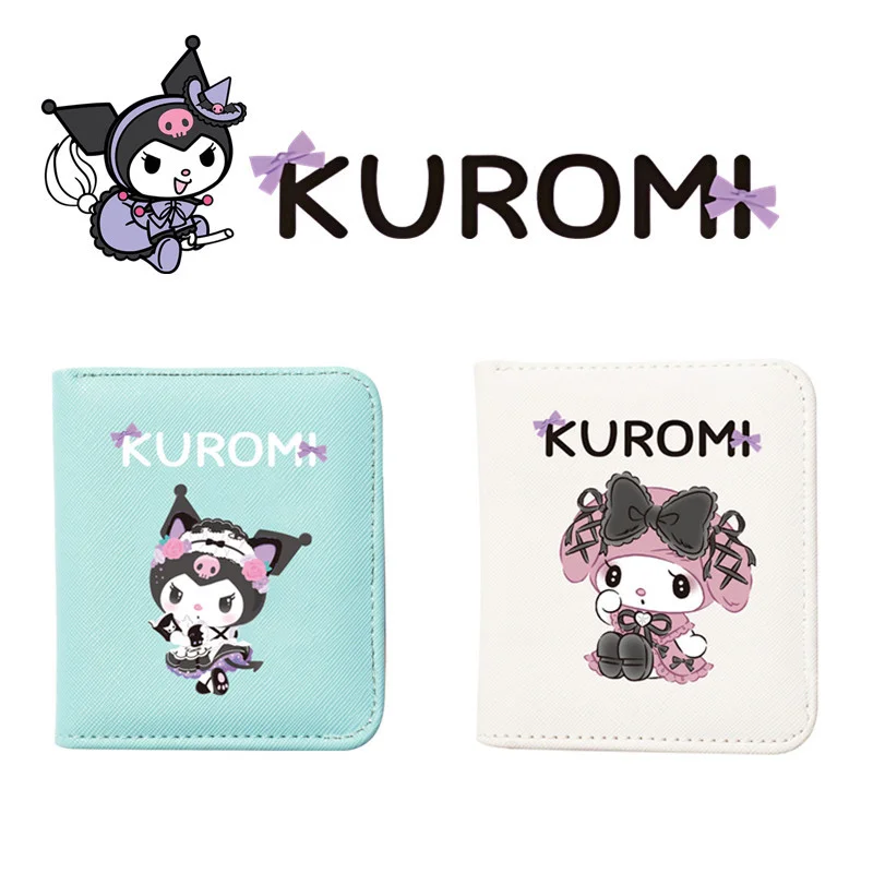 

Sanrio PU кошелек аниме Kuromi Кошелек для монет для девочек портативный держатель для карт для девочек милые Мультяшные сумки для хранения модные подарки с зажимом для денег