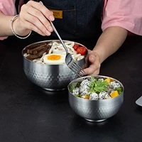 3pcs double stainless steel bowl home rice bowl soup bowl salad bowl anti scald heat insulation thicken drop resistant kids bowl