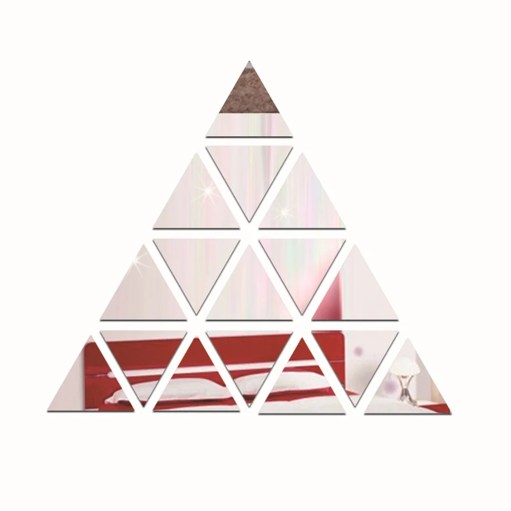 

1 Set of Waterproof Triangles Pyramid Wall Sticker Silver Wall Sticker for Living Room