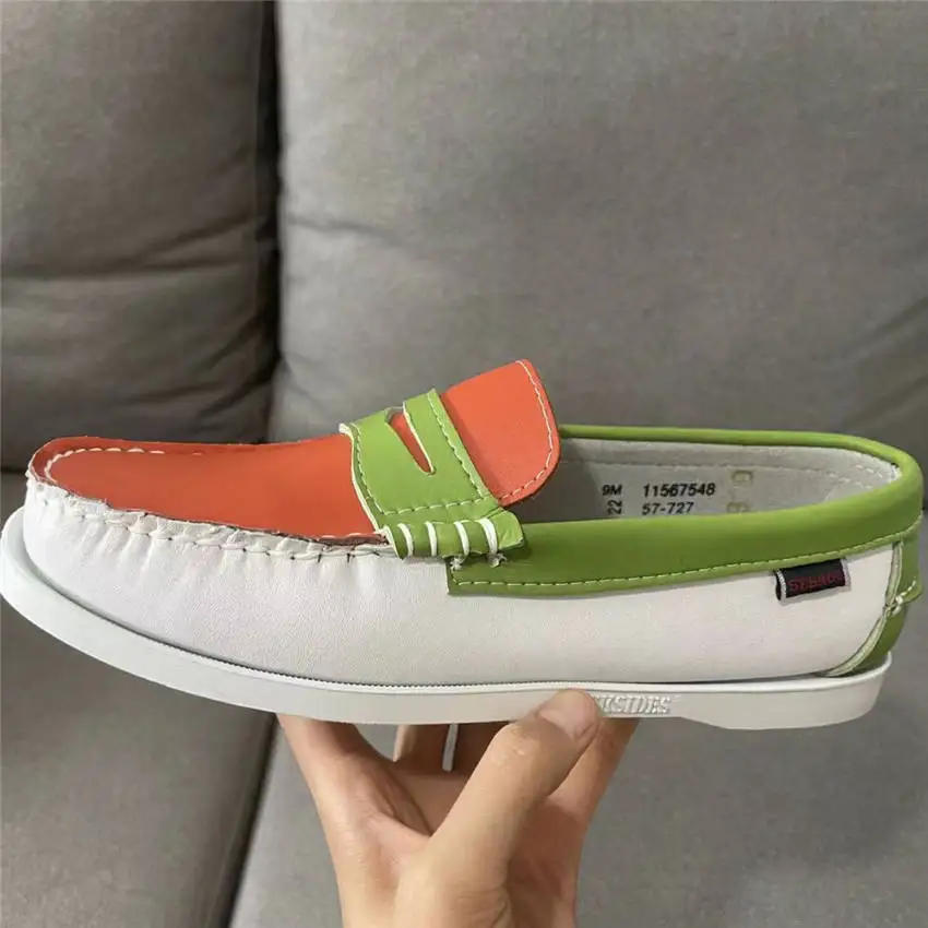 Мужская подлинная обувь Sebago Docksides — топсайдеры из натуральной кожи