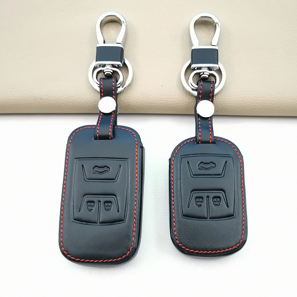 

Leather Car Key Cover Keychain Case For Chery Tiggo 2 3x Arrizo 4 5txs 5 Pro Gx 5x EQ7 7 8 Pro Exeed 2019 2020 2021 3 Buttons