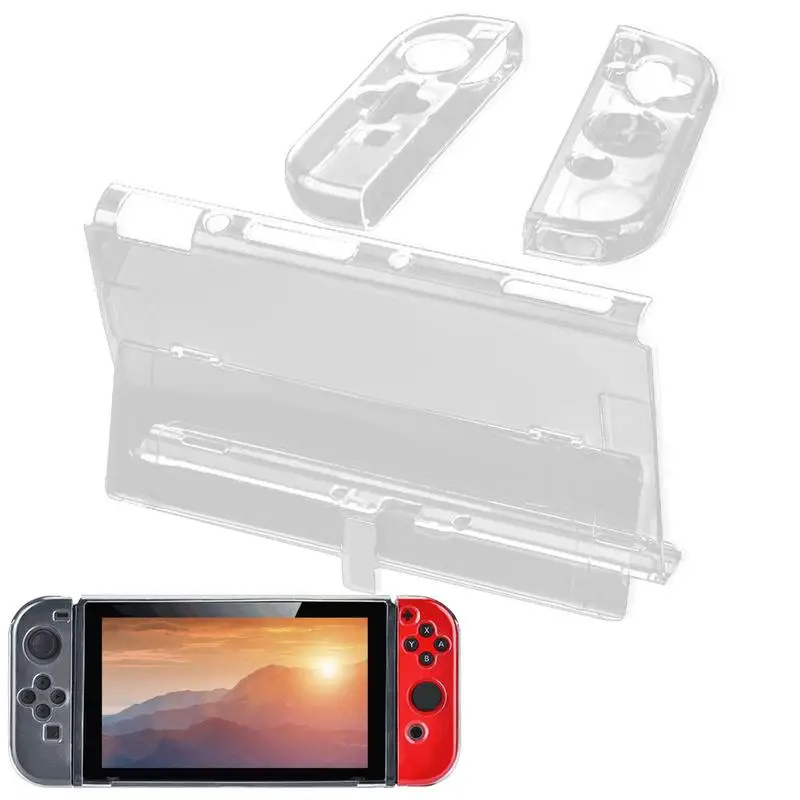 

For Switch Clear Protective Case Clear Dockable Shell Comfort Grip Case With Shock-Absorption For Switch