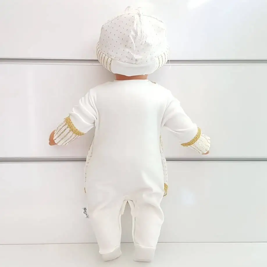 

Gilded Stripe White Male Baby Mevlt Jumpsuit