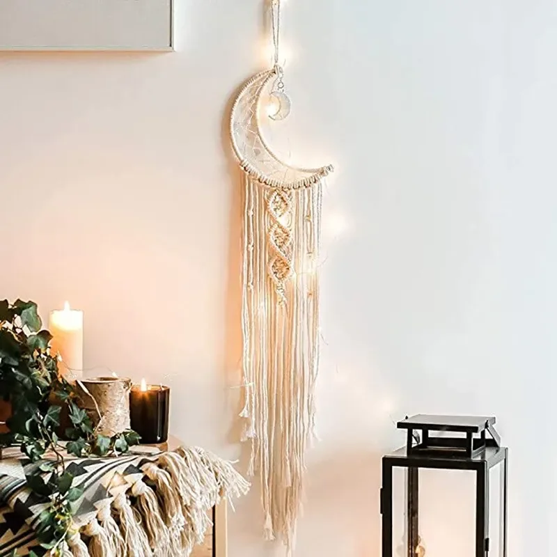 

Ins Style Hand-woven Tapestry Moon Dreamcatcher Wall Decorative Wall Hanging Creative Home Wall Hanging Room Wall Decoration